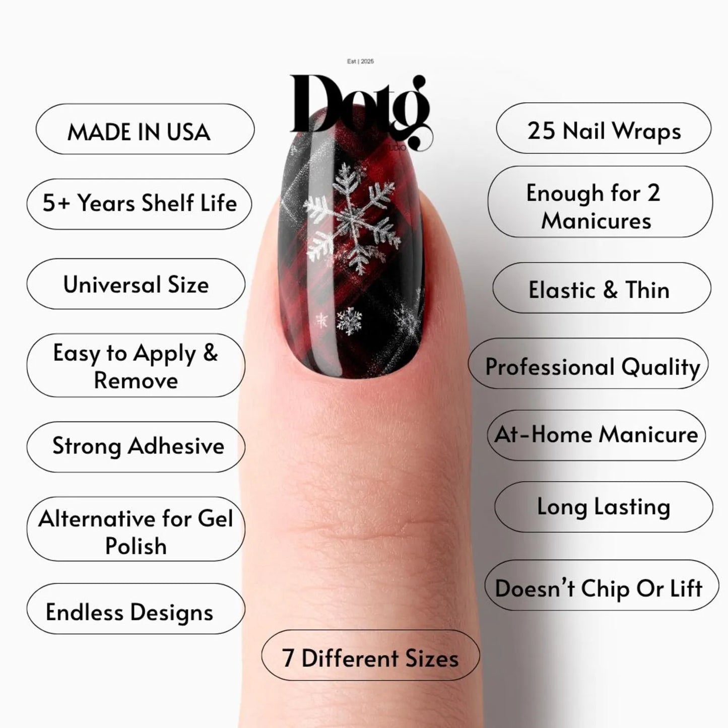 Red Plaid Snowflake Nail Wraps