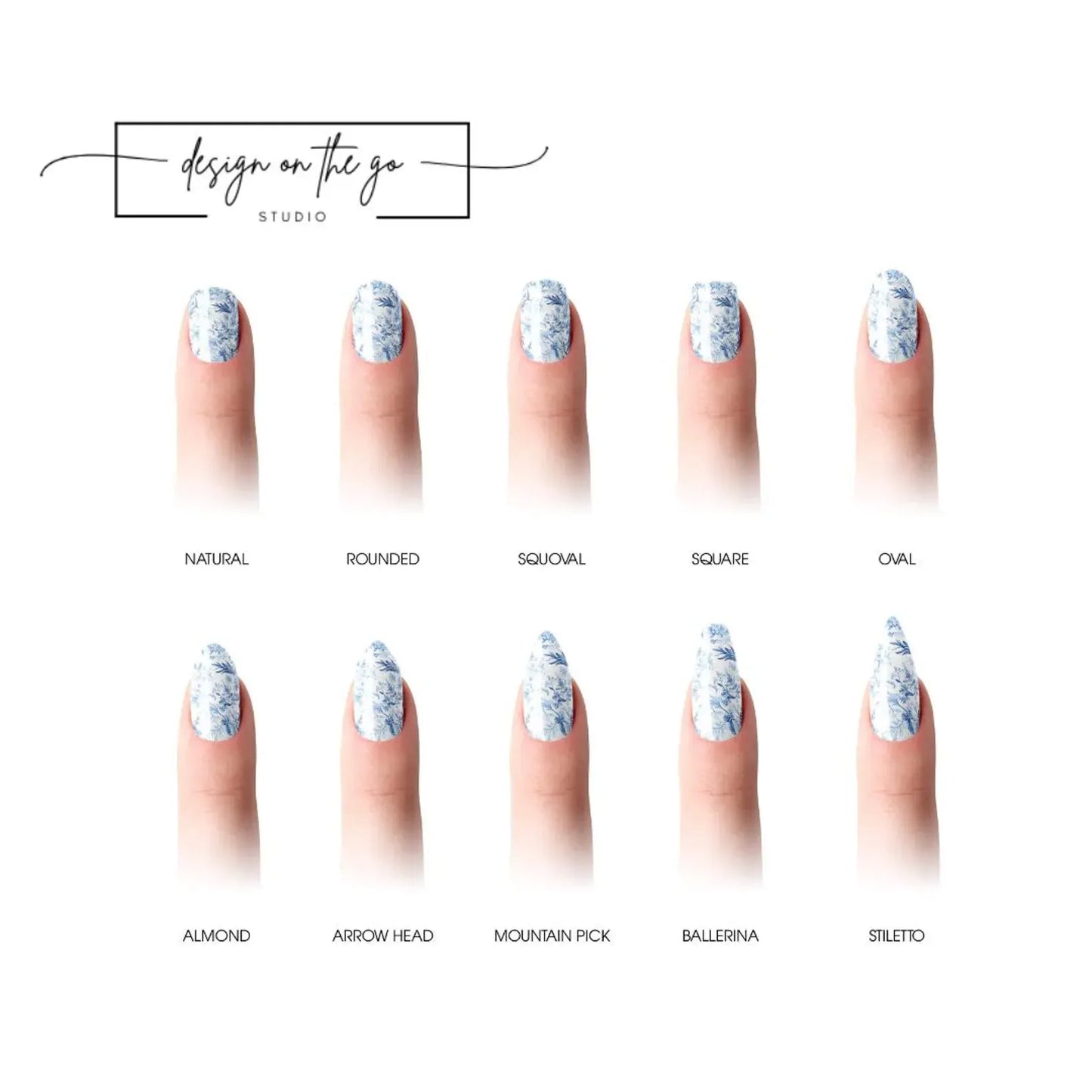 Blue Garden Nail Wraps