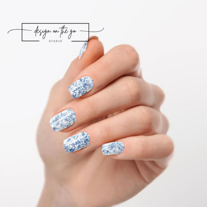 Blue Garden Nail Wraps