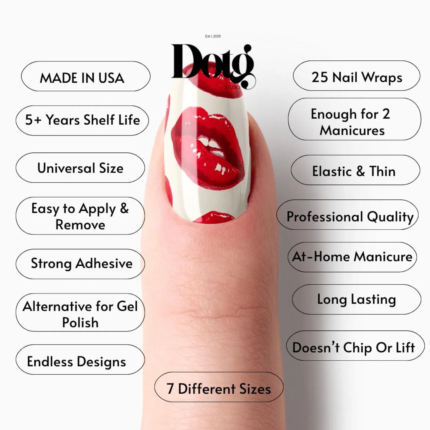 Red Lips Nail Wraps