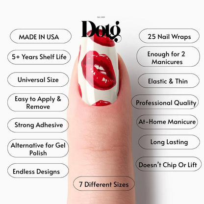 Red Lips Nail Wraps