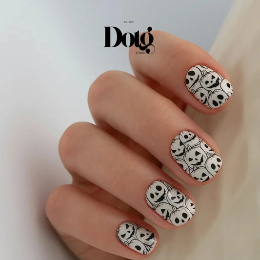 Black & White Pumpkin Nail Wraps