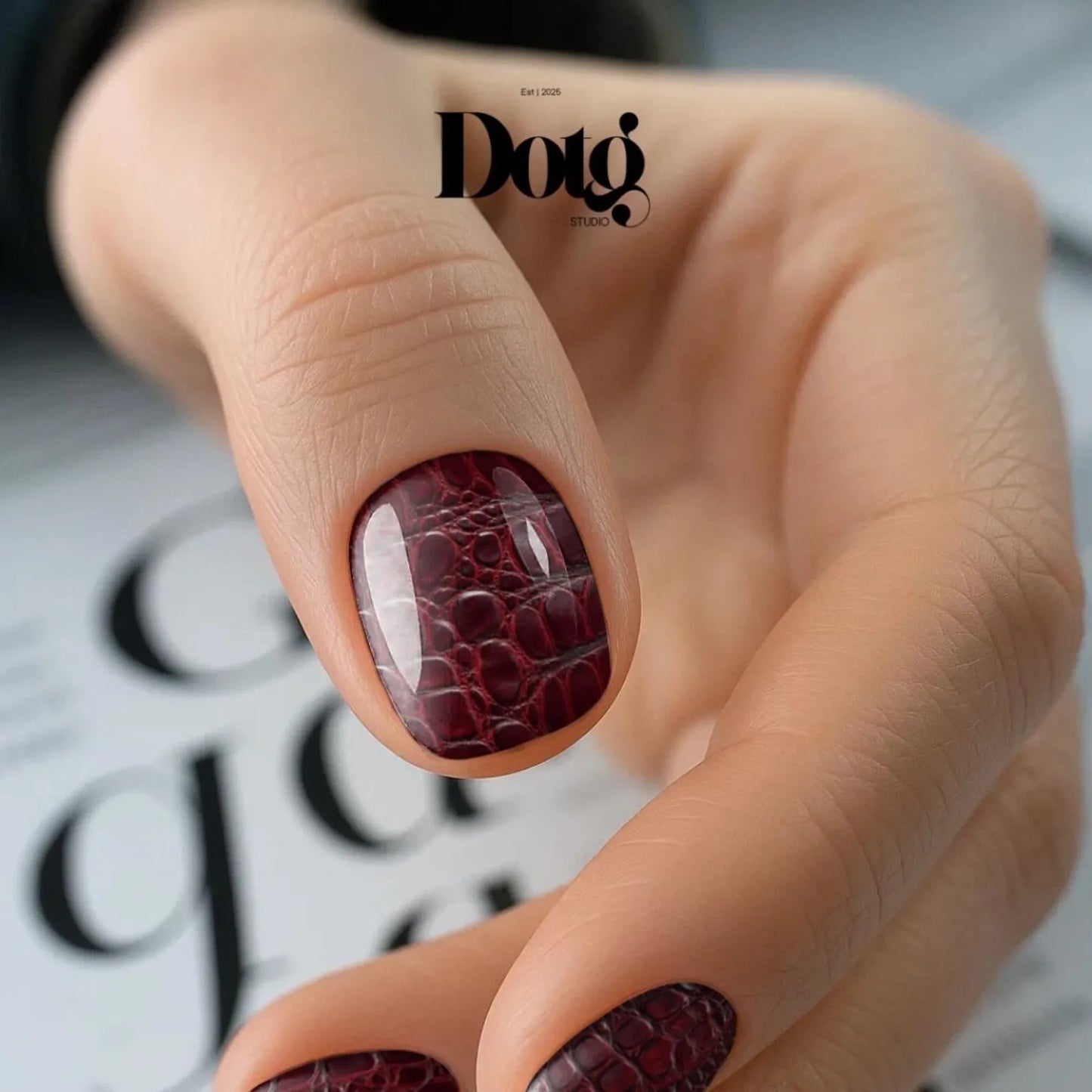 Ruby Croc Nail Wraps