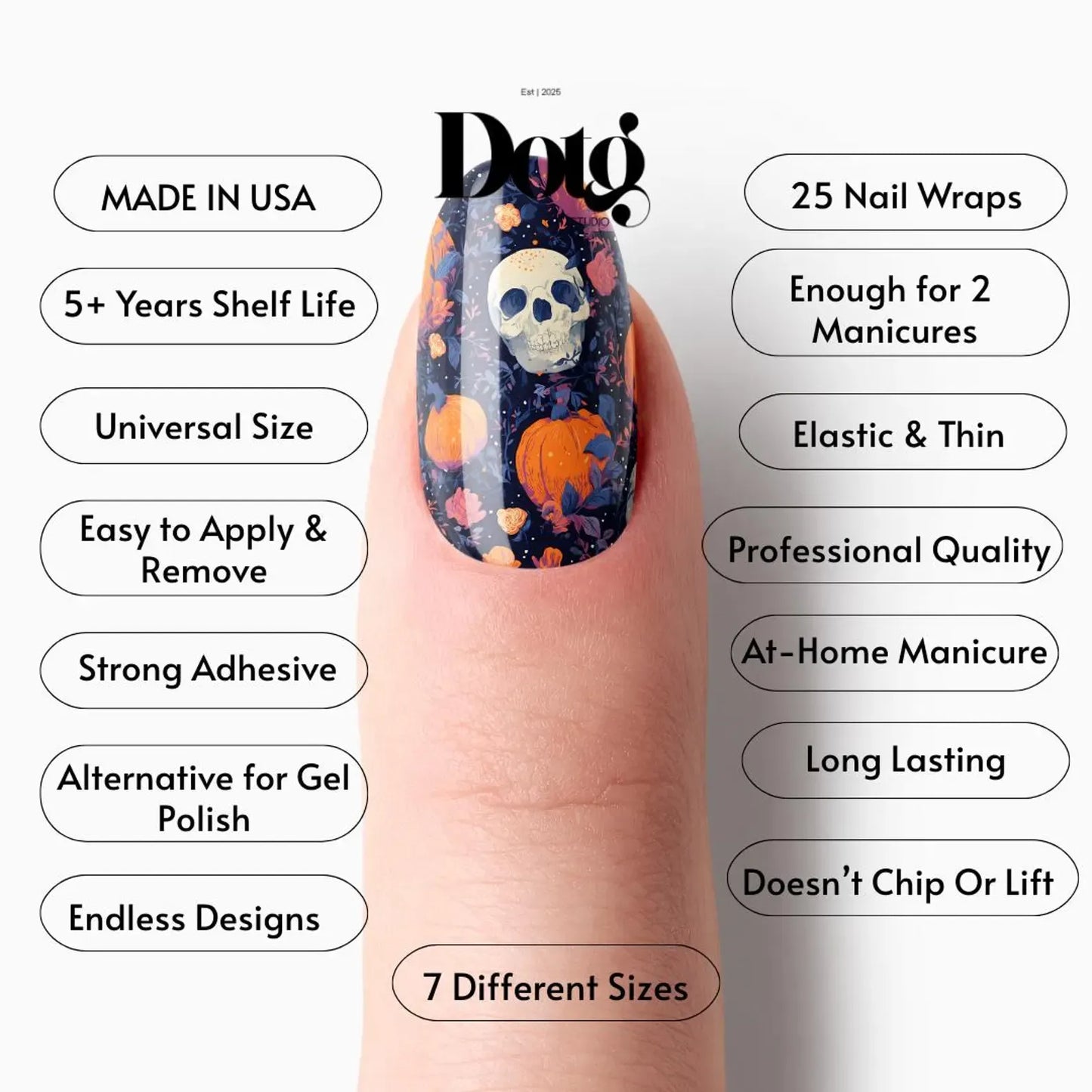 Skull Pumpkin Nail Wraps