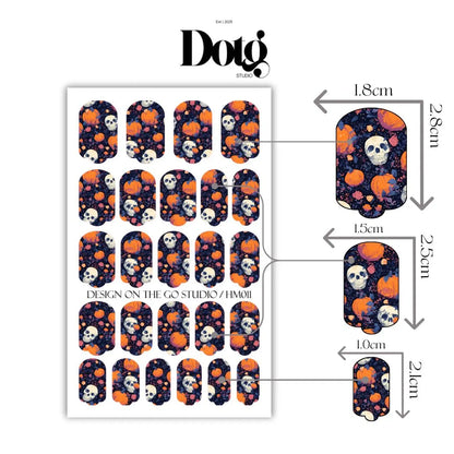 Skull Pumpkin Nail Wraps
