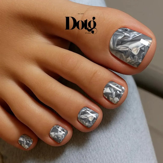 Silver Metallic Foil Nail Wraps