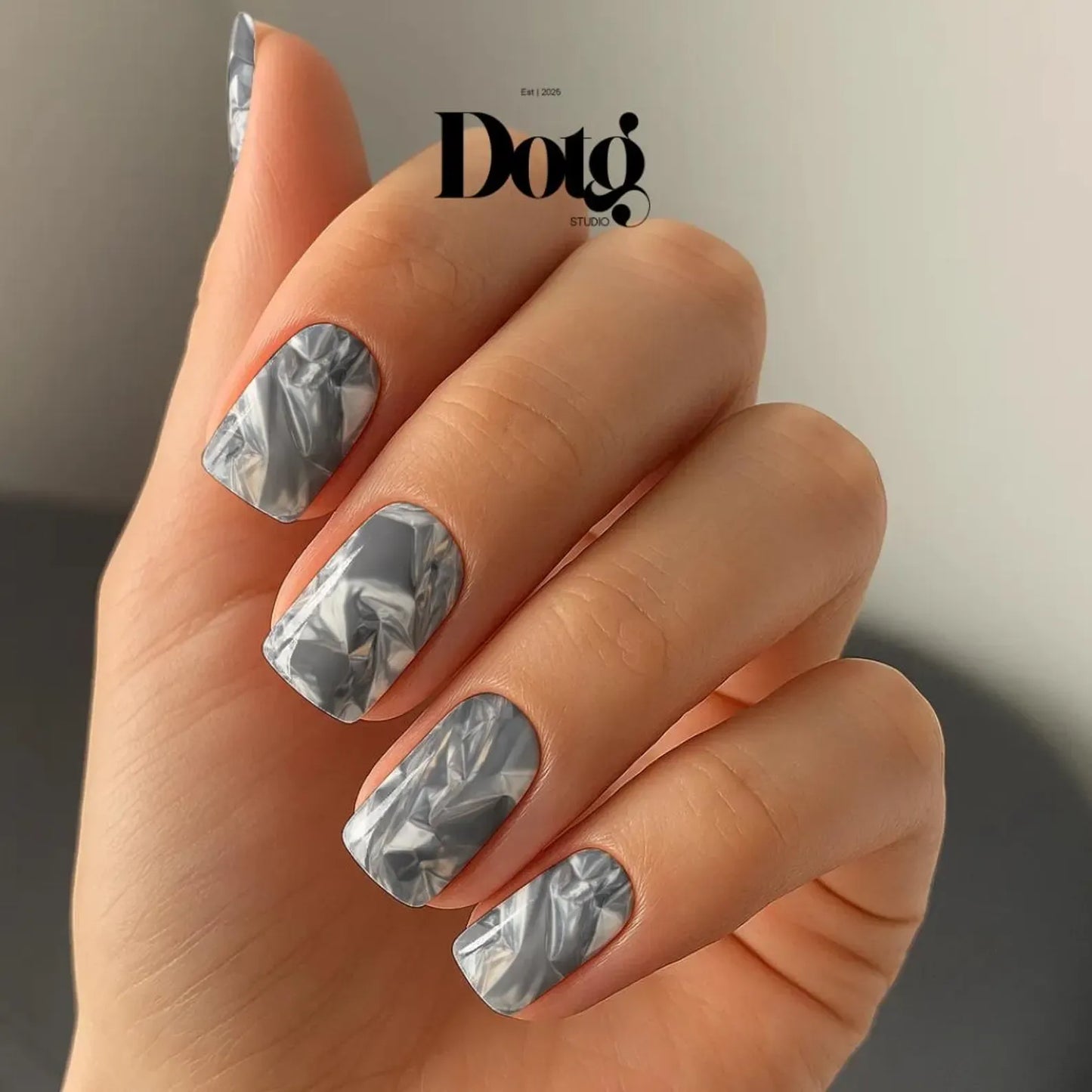 Silver Metallic Foil Nail Wraps