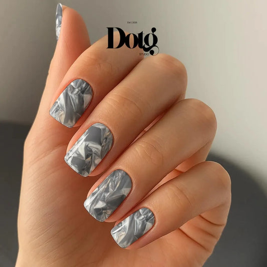 Silver Metallic Foil Nail Wraps