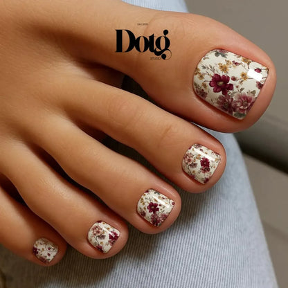 Bordeaux Bloom Nail Wraps