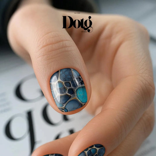 Deep Blue Tides Nail Wraps