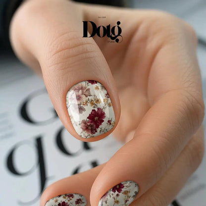 Bordeaux Bloom Nail Wraps