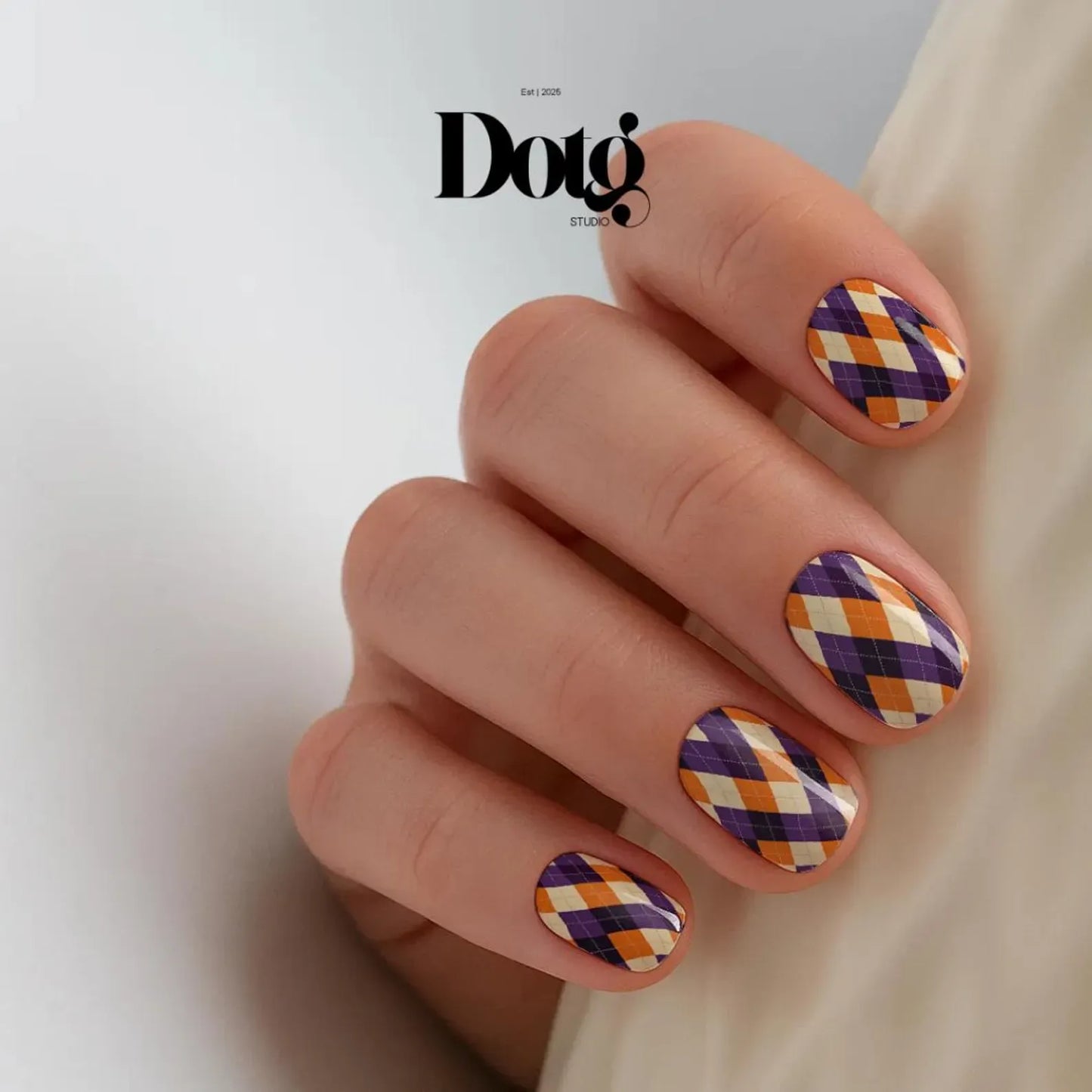 Halloween Argyle Nail Wraps