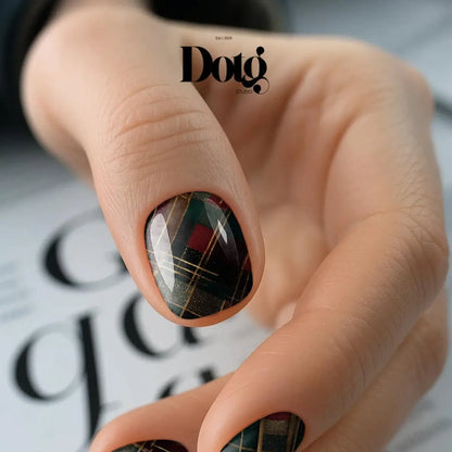 Gold Tartan Nail Wraps