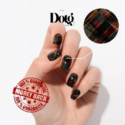 Gold Tartan Nail Wraps
