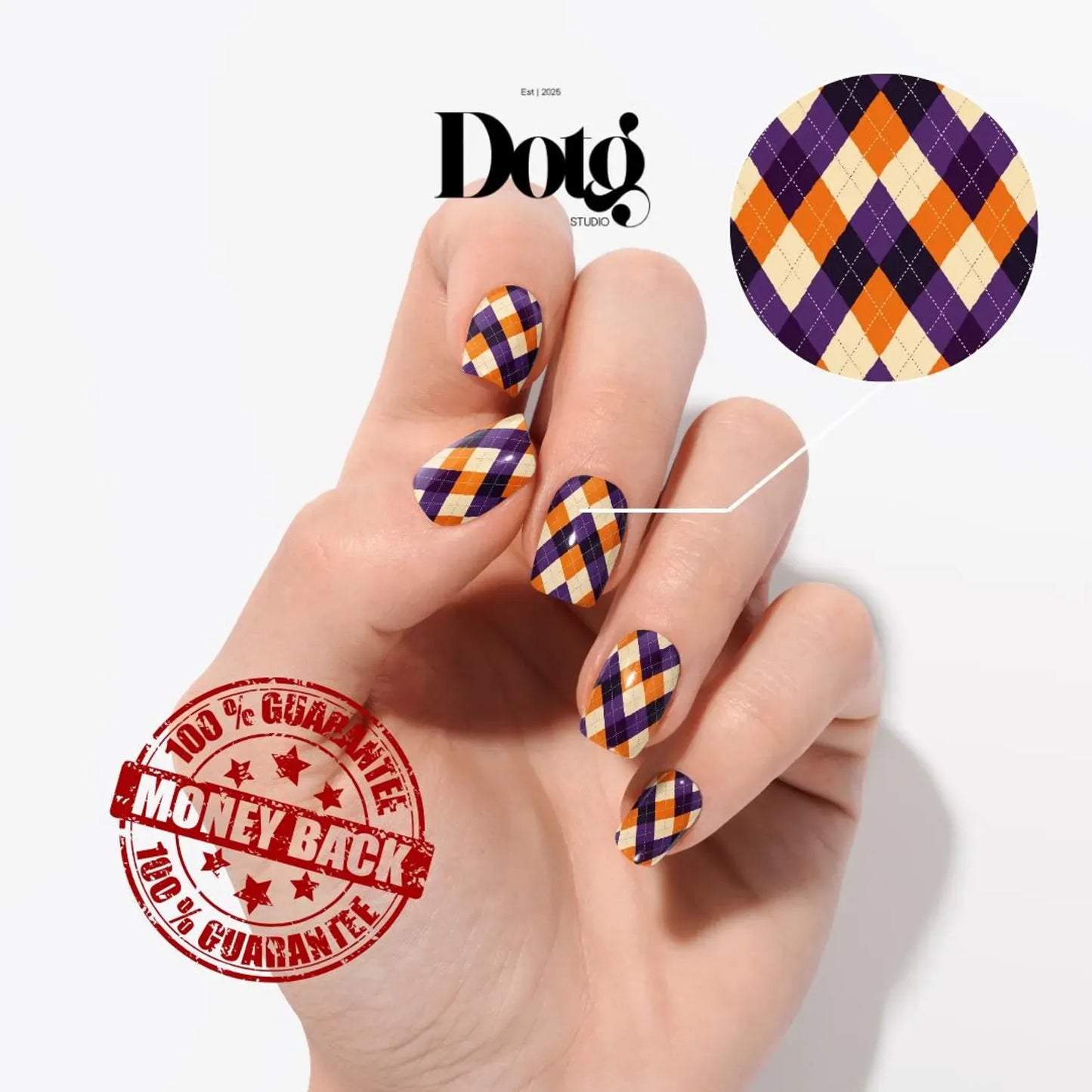 Halloween Argyle Nail Wraps