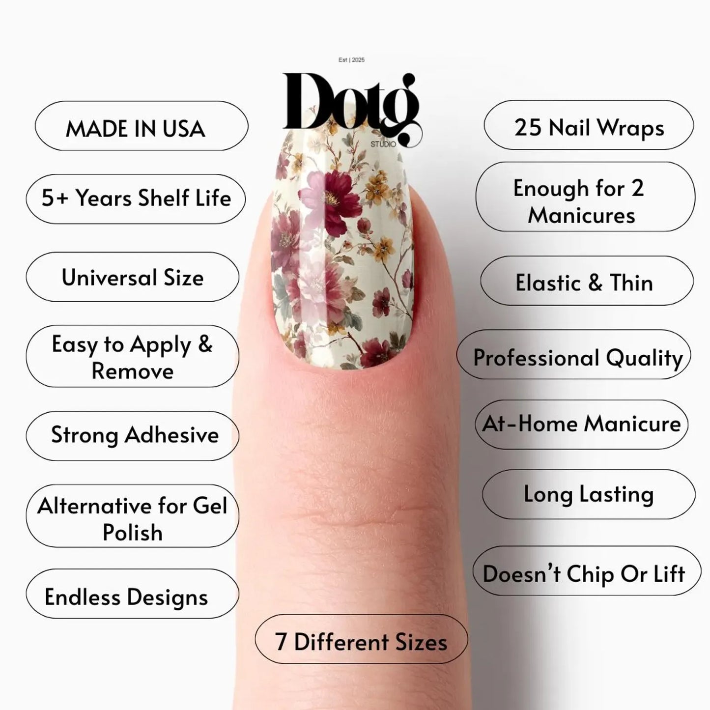 Bordeaux Bloom Nail Wraps
