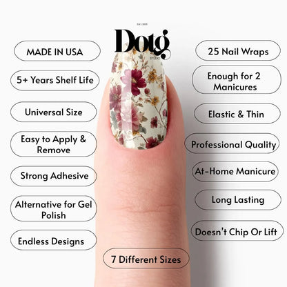 Bordeaux Bloom Nail Wraps