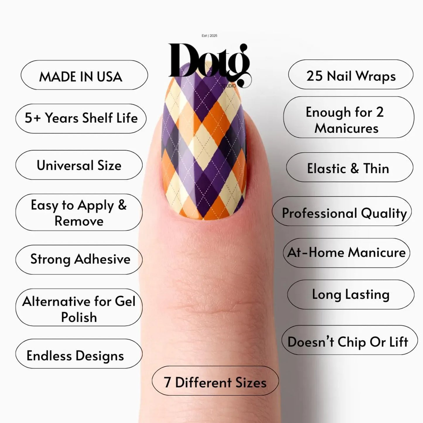 Halloween Argyle Nail Wraps