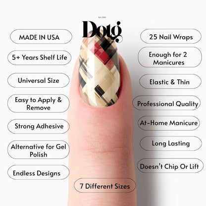 Beige Plaid Nail Wraps