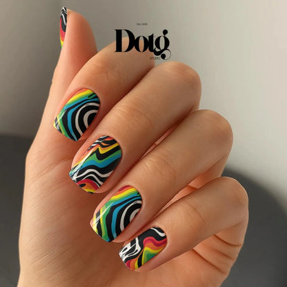 Rainbow Zebra Nail Wraps