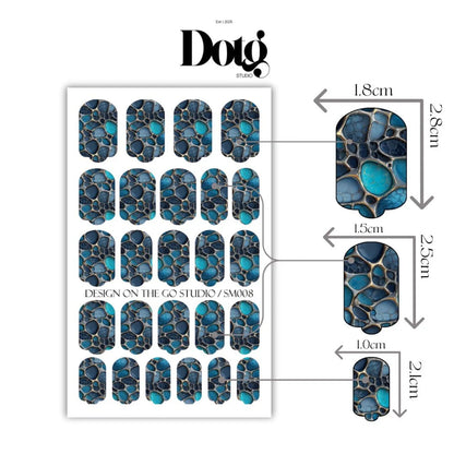 Deep Blue Tides Nail Wraps