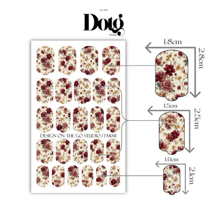 Bordeaux Bloom Nail Wraps