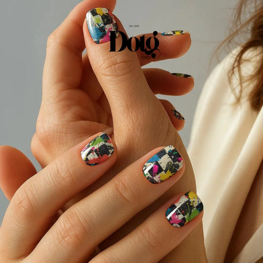 Checkered Splash Art Nail Wraps