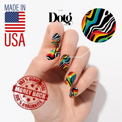 Rainbow Zebra Nail Wraps