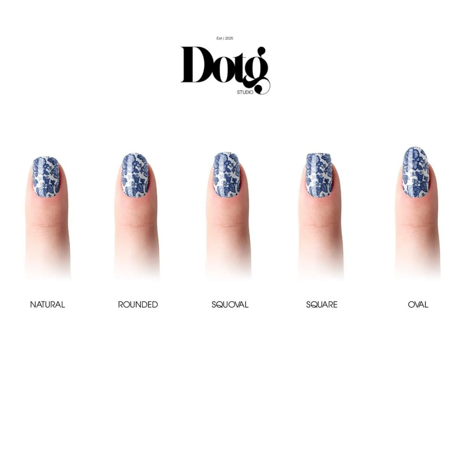 Blue Lace Floral Nail Wraps