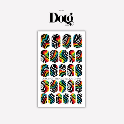 Rainbow Zebra Nail Wraps