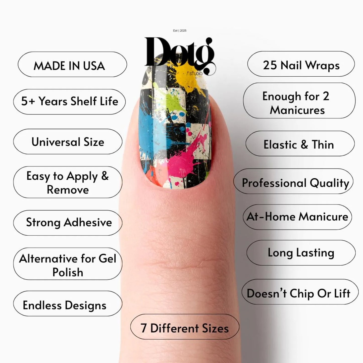 Checkered Splash Art Nail Wraps