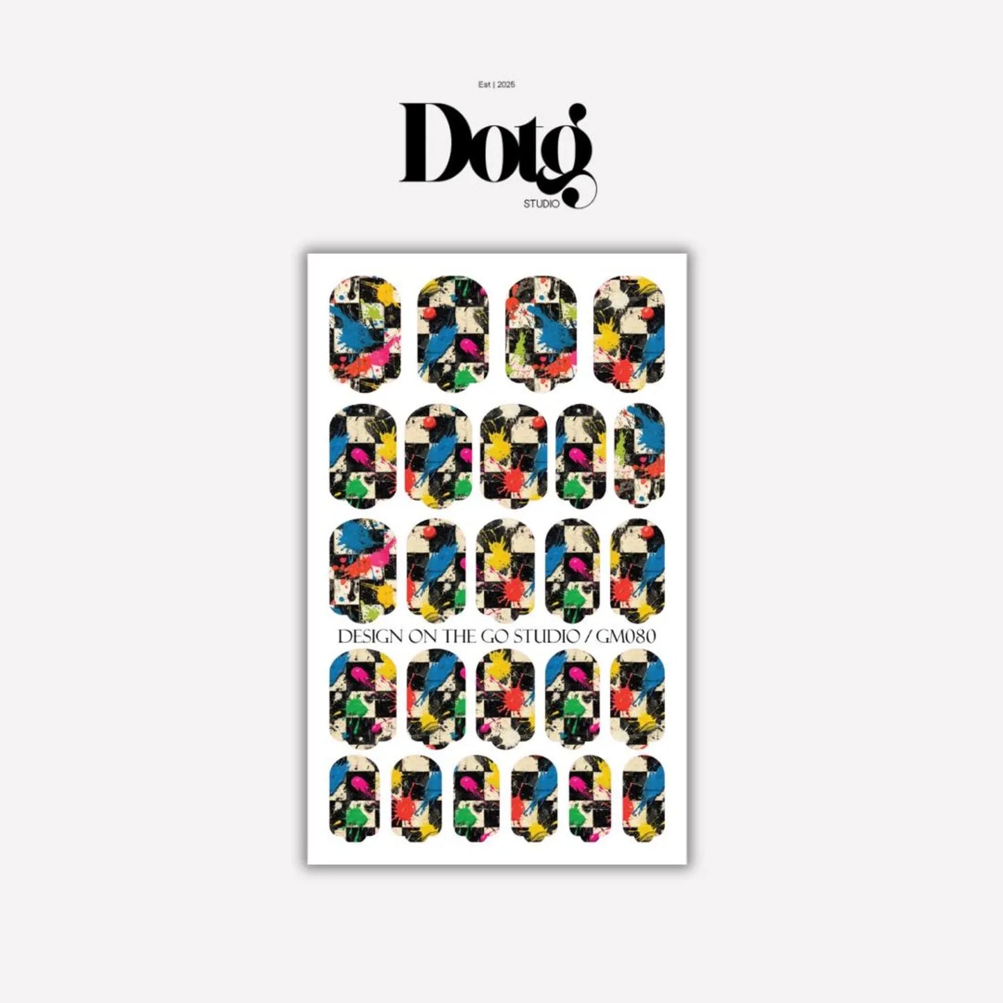 Checkered Splash Art Nail Wraps