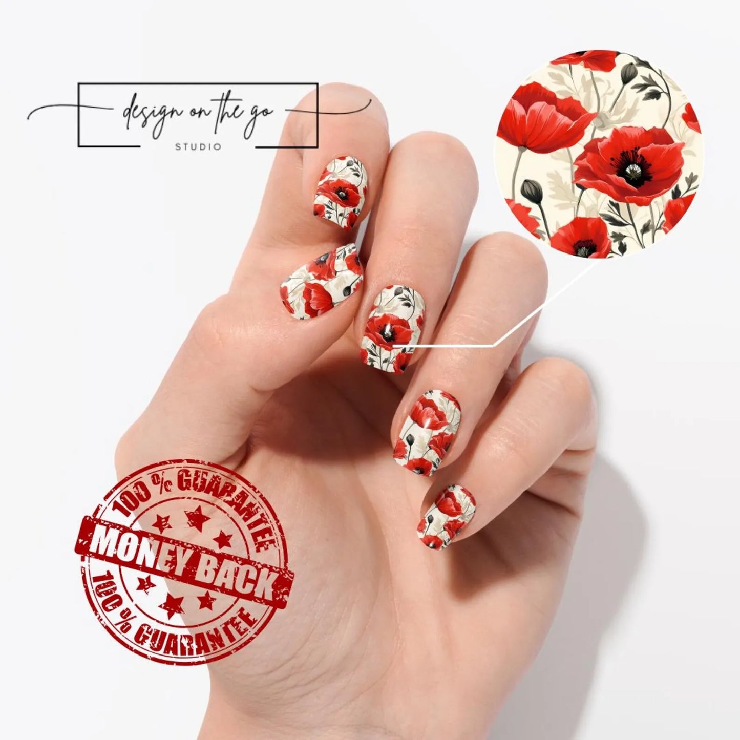 Poppy Kiss Nail Wraps