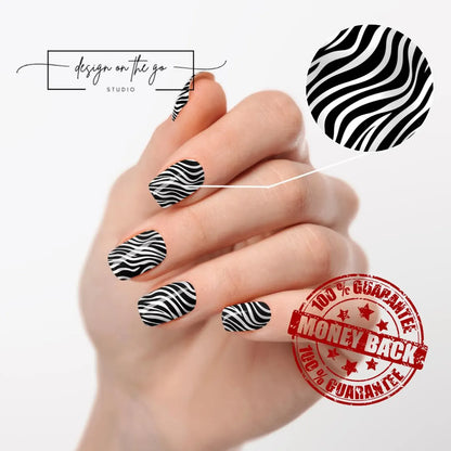 Zebra Print Nail Wraps