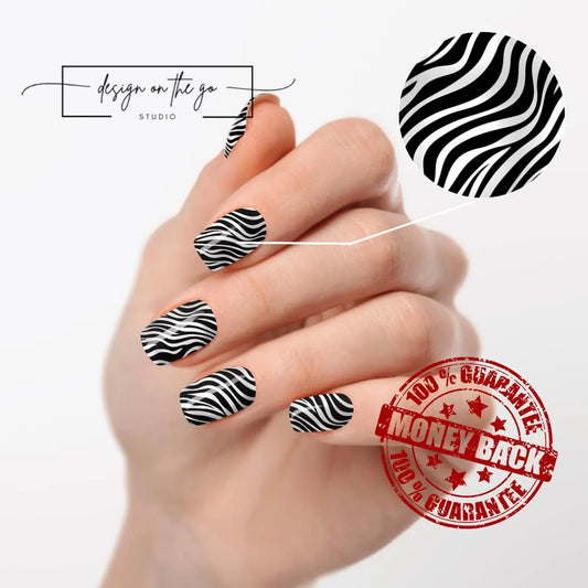 Zebra Print Nail Wraps