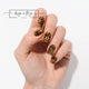#type_manicure one hand showing beautifully manicured nail with nail wraps applied on white background