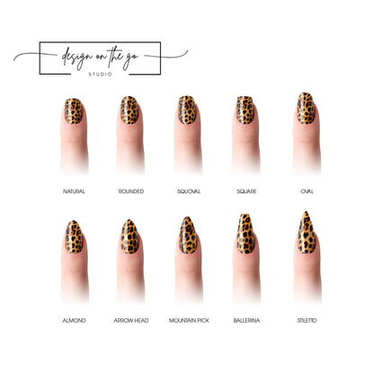 #type_manicure different shapes of manicured nails with nail wraps applied