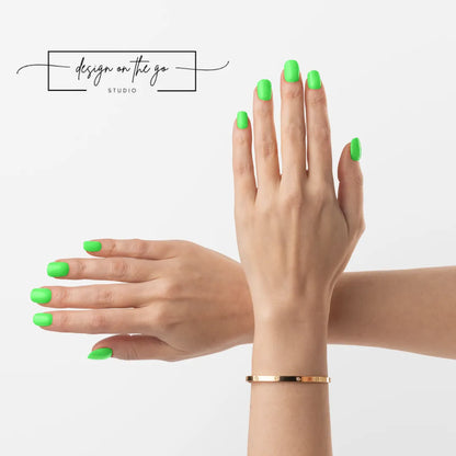 #type_manicure two hands with manicured nails that have nail wraps applied