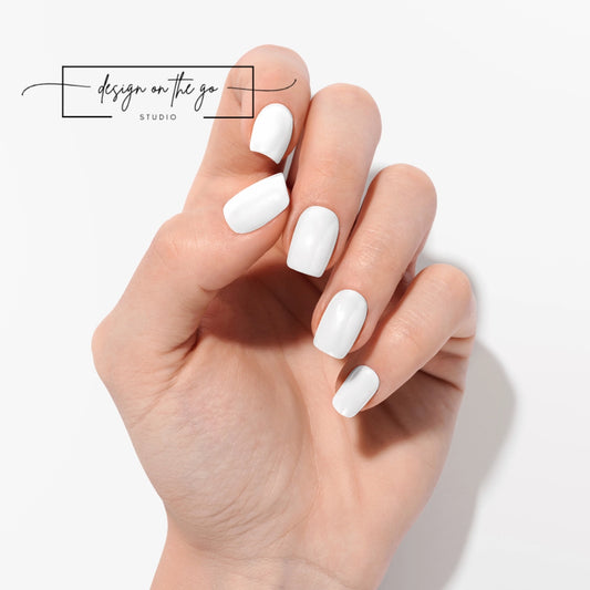 #type_manicure one hand showing beautifully manicured nail with nail wraps applied on white background