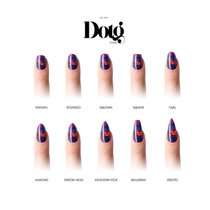 #type_manicure different shapes of manicured nails with nail wraps applied